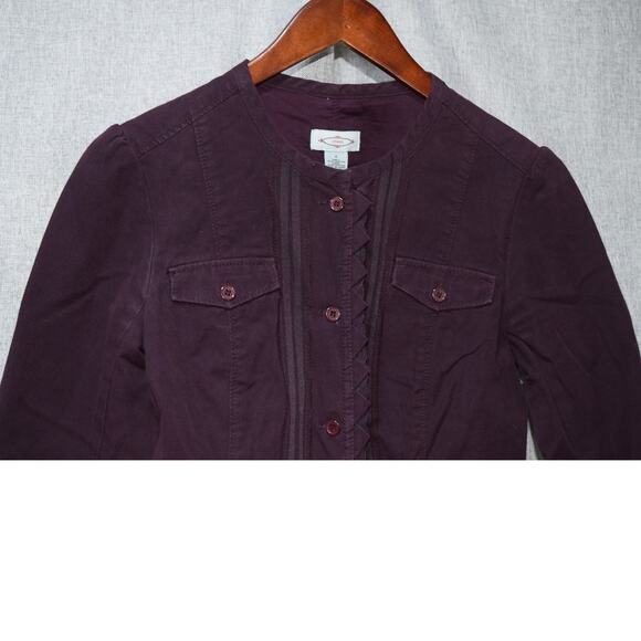 Sitwell Deep Plum Victorian-Inspired Cotton Jacket – Size 4 - Picture 2 of 4